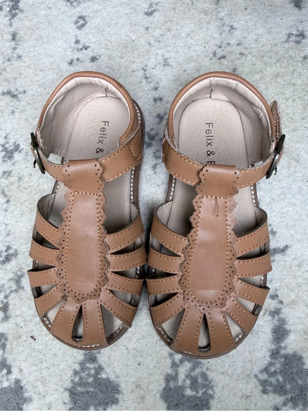 Felix & Flora Toddler Girls Sandals Soft Rubber Princess Flat Shoes Flower sz 11